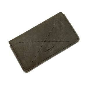 Hard Graft Card Fold Wallet Gray Leather Felt